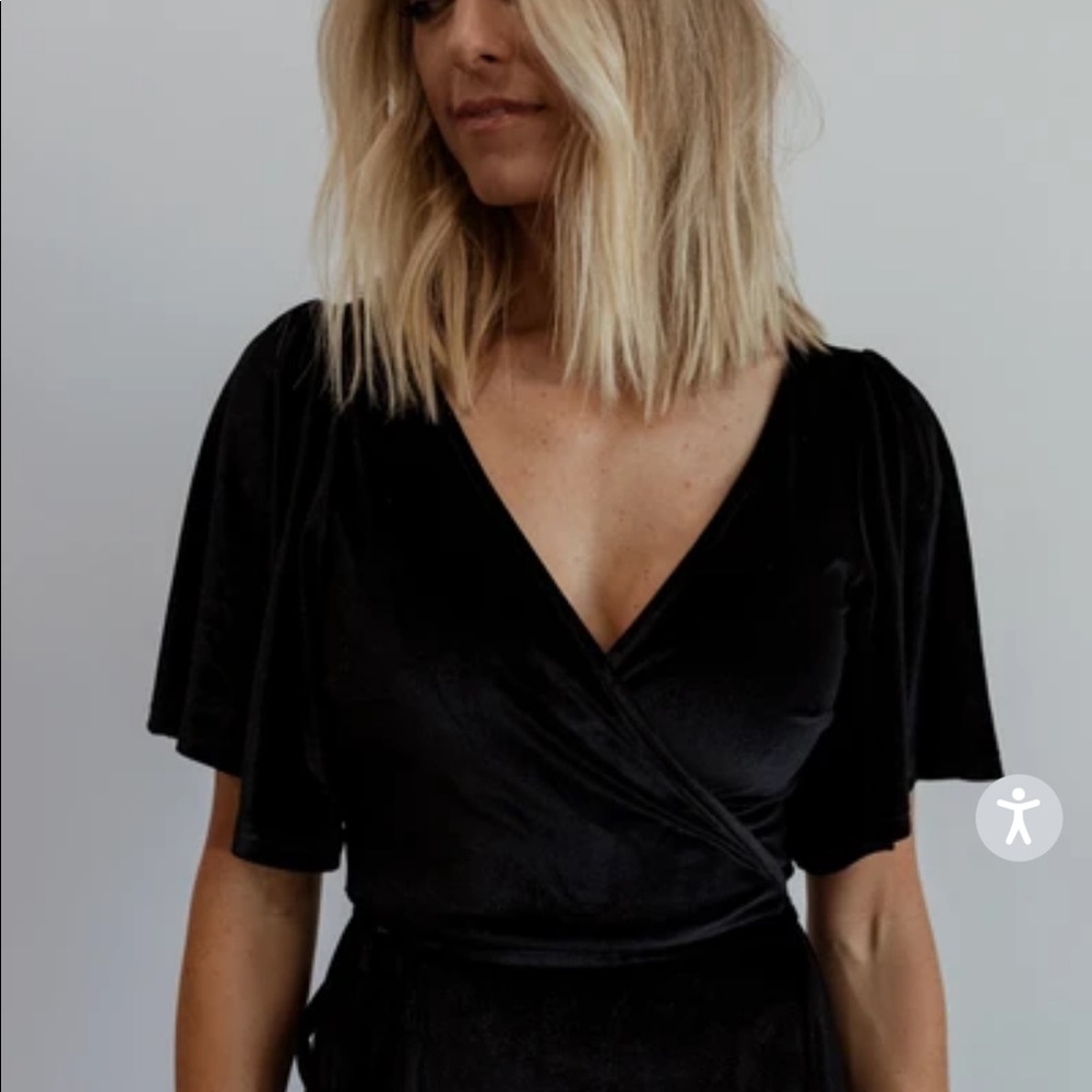 Black Velvet wrap dress-BALTIC BORN